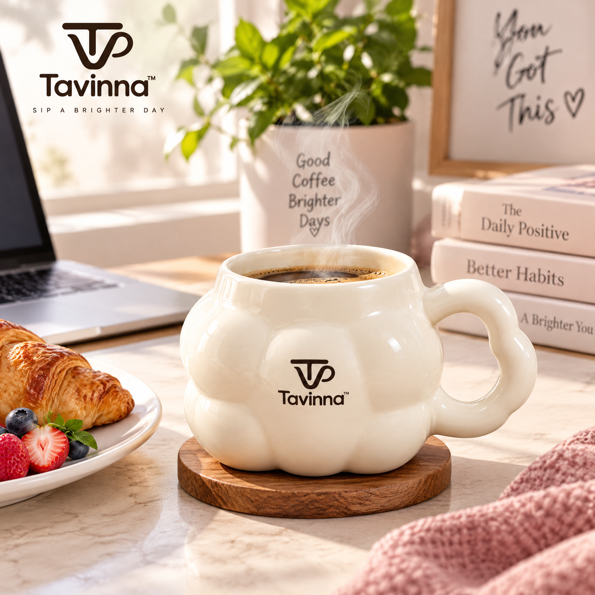 Tavinna Cream Petal Cloud Mug image 2