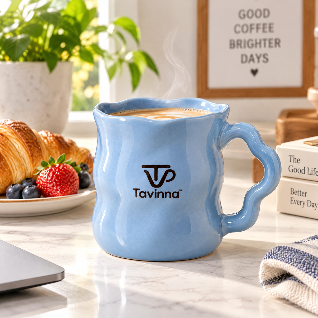 Tavinna Blue Wave Handle Mug image 2