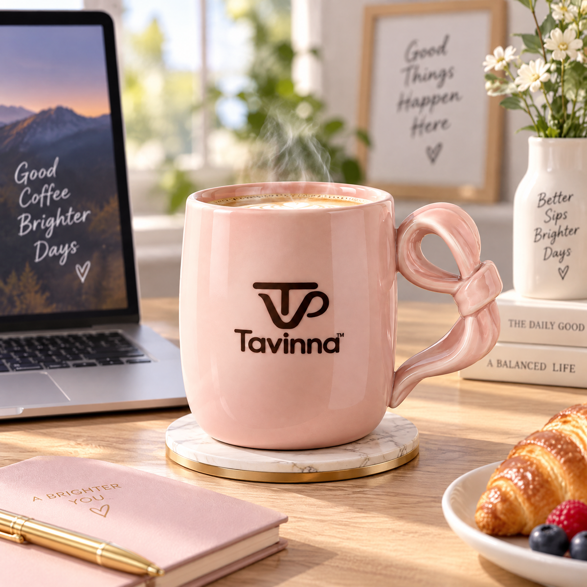 Tavinna Blush Bloom Ceramic Mug image 2