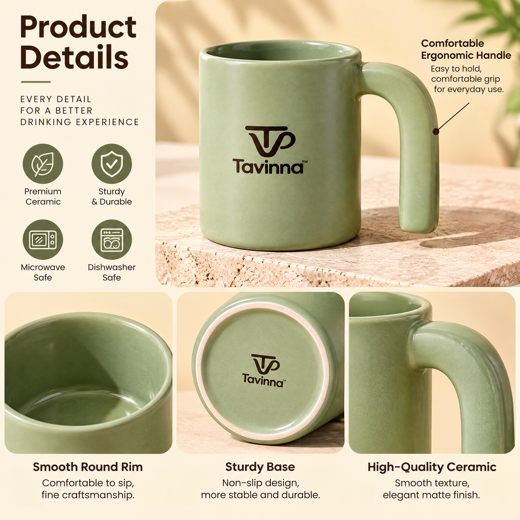 Tavinna Sage Ripple Coffee Mug image 3