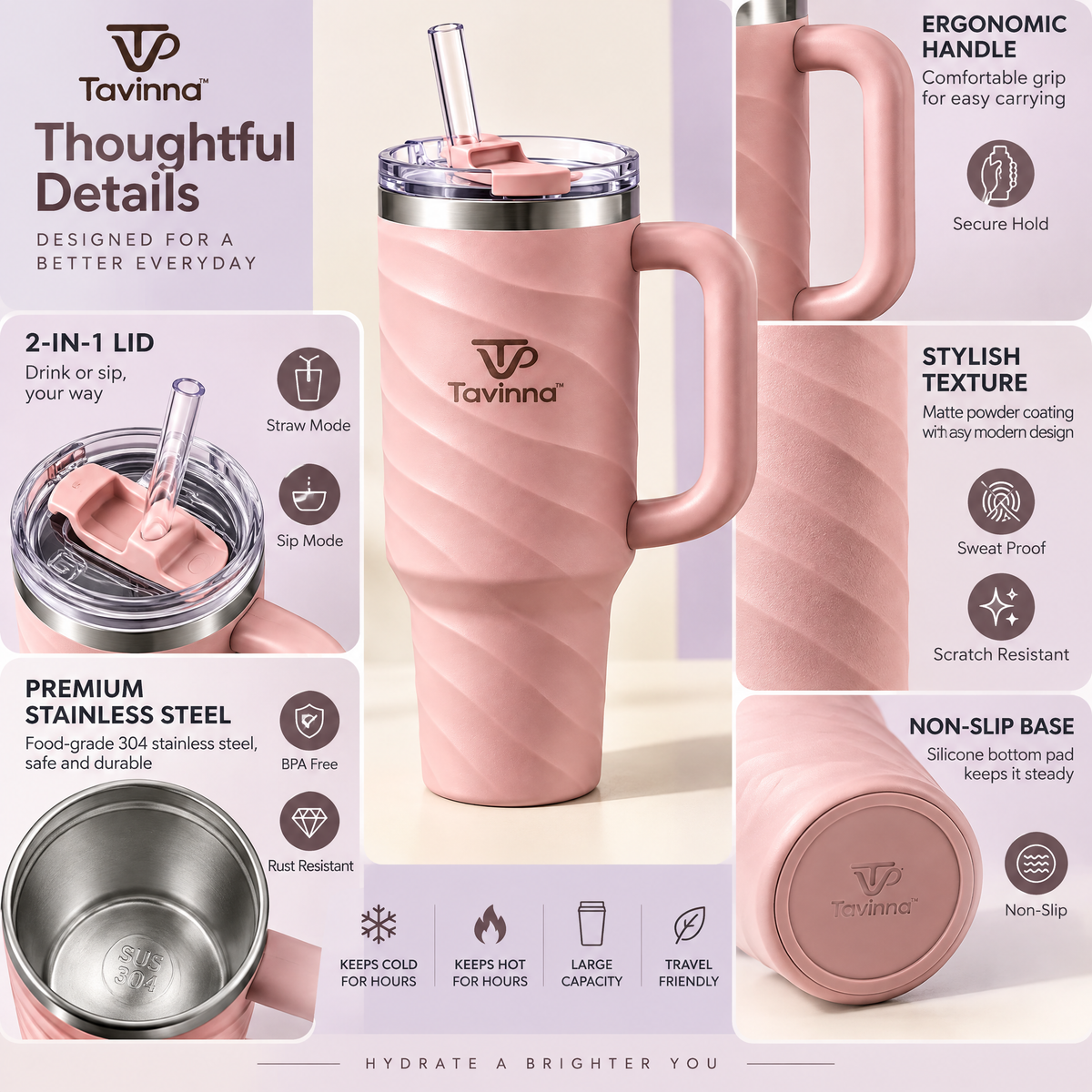 Tavinna tumbler detail view