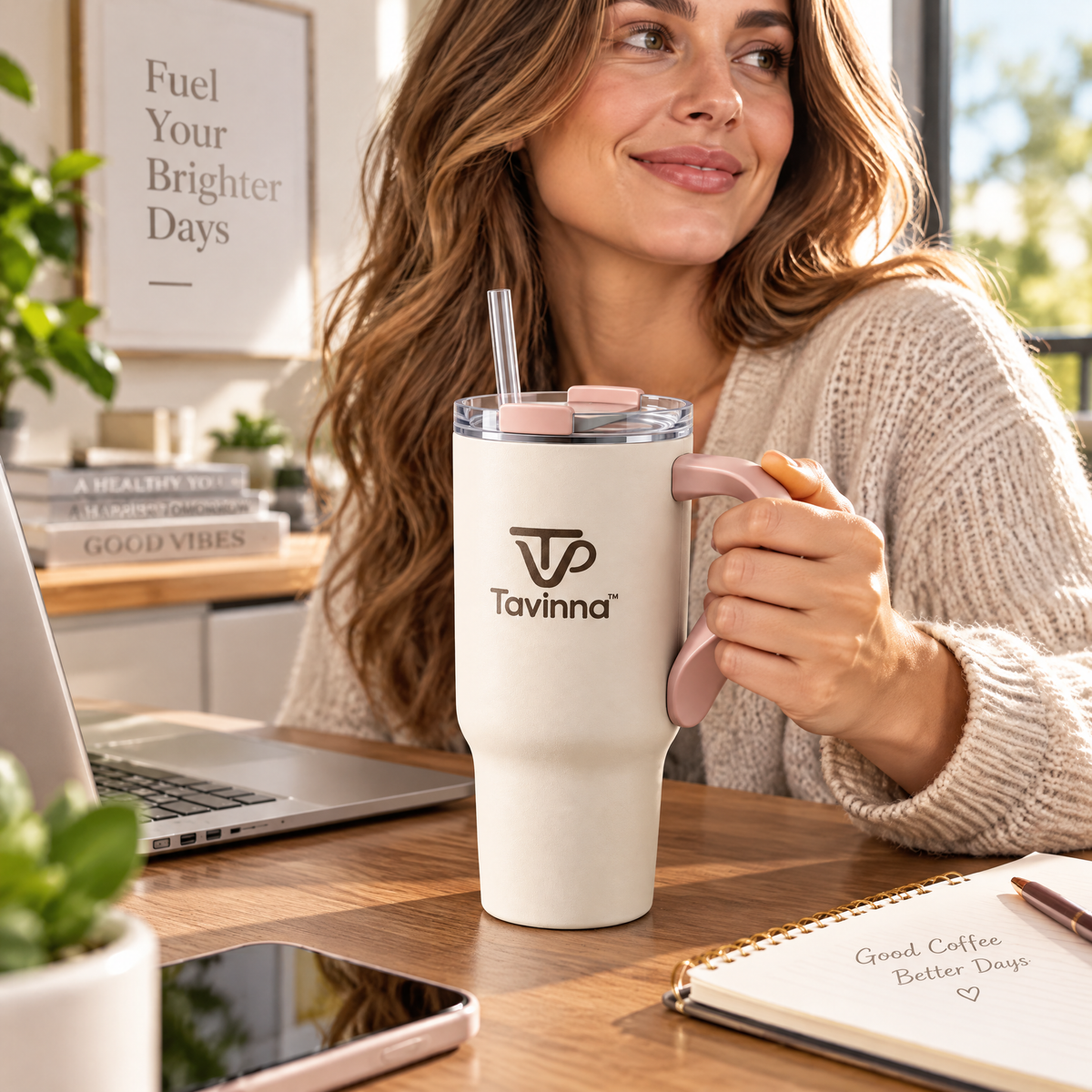 Tavinna Blush Latte Travel Tumbler image 2