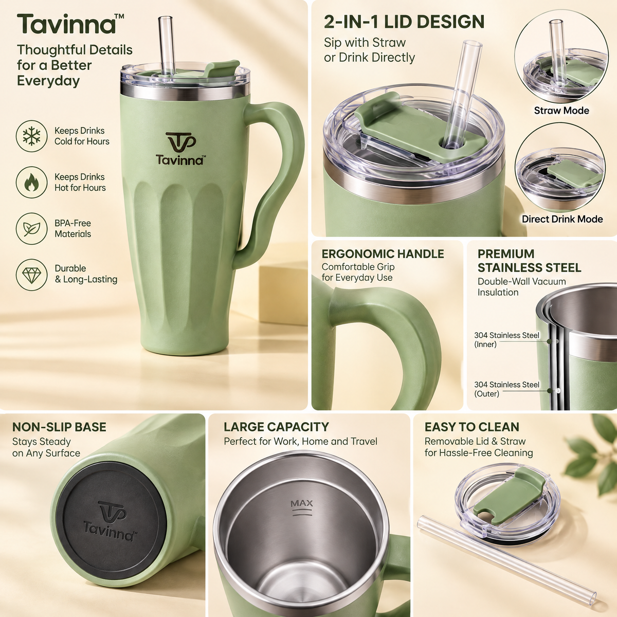 Tavinna Sage Garden Grip Tumbler image 3