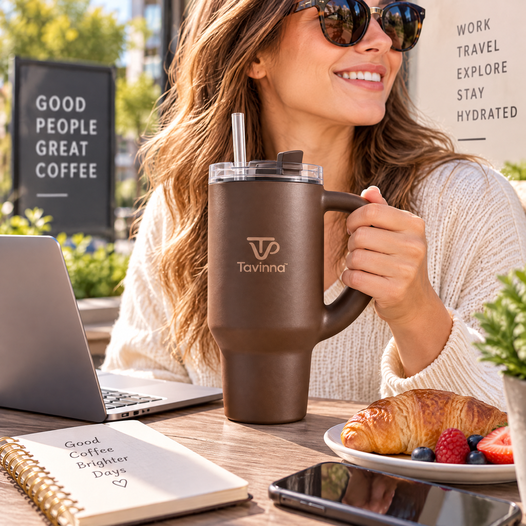Tavinna Cocoa Cream Travel Tumbler image 2