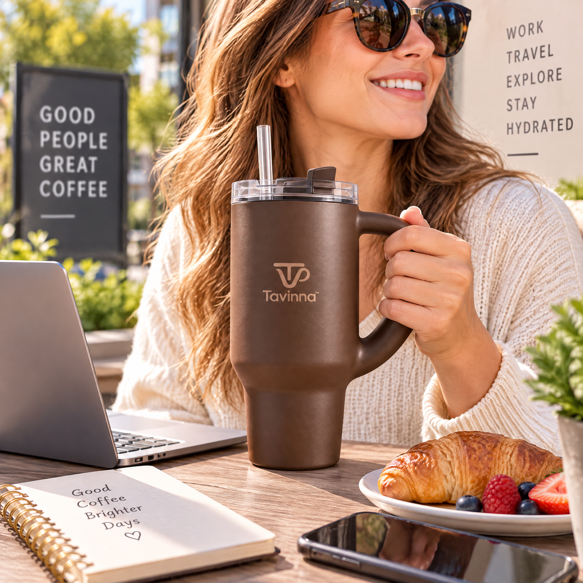 Tavinna Cocoa Cream Travel Tumbler image 2